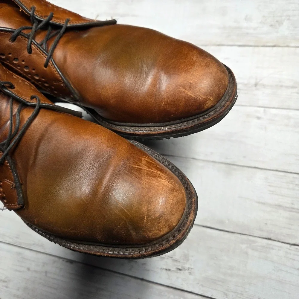 Allen‎ Edmonds Bellevue Chukka Boots Mens 9 B Brown Leather Brogue USA